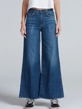 ASKK NY High-Rise Wide-Leg Jeans in Blue Denim